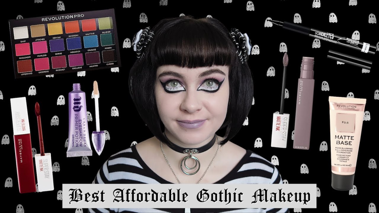 BEST GOTHIC AFFORDABLE MAKEUP | Goth Starter Kit for beginner / baby bat | Spooky Makeup on a Budget