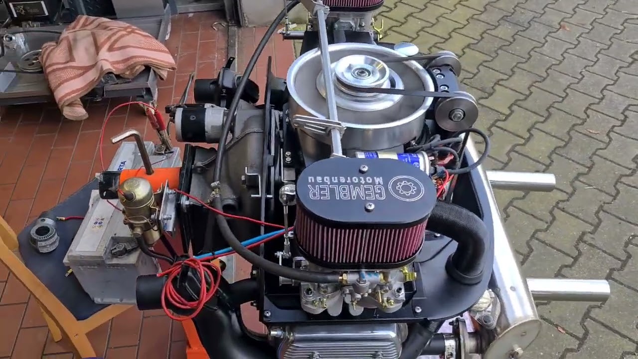 VW Käfer Typ 1 Motor mit 1776 ccm, Weber 40 IDF und Gembler Axialgebläse im Porsche 917 Style