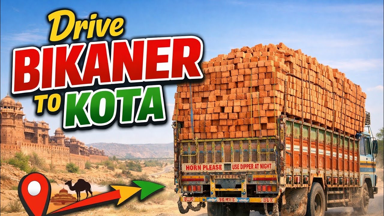 Drive bikaner to Kota Bricks 🧱 factory !! TRUCK MASTER SIMULATOR !! 💆💯