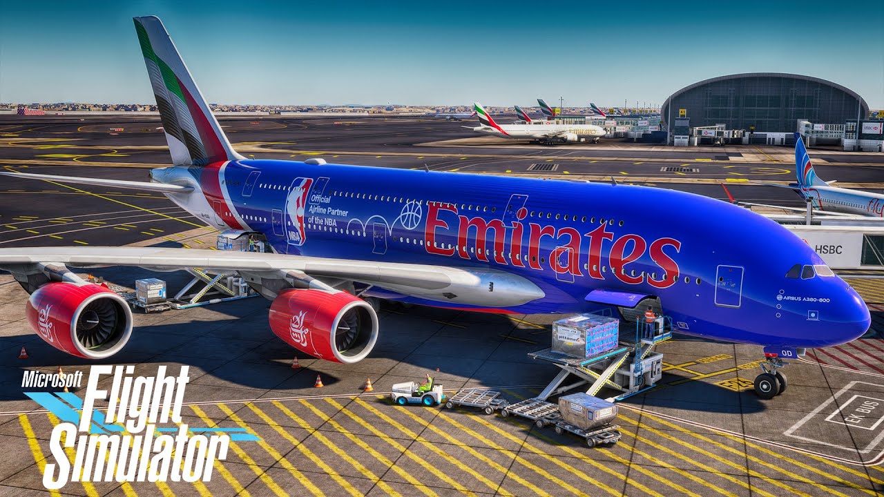 Dubai to Amsterdam | Full Emirates A380 Flight | MSFS 2020 | FlyByWire A380X | Sunset Arrival