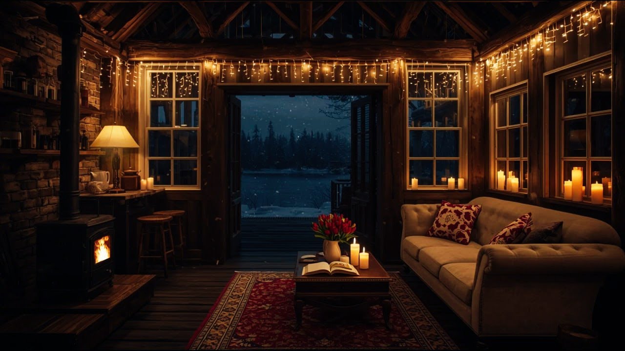 Winter Cabin Jazz 🎶 Relaxing Music for Focus, Sleep & Stress Relief | Cozy Jazz by the Fire