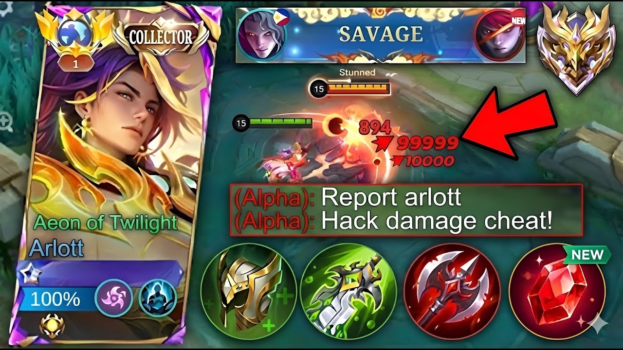 ARLOTT ONE SHOT BUILD MAKES ENEMY THINKS IM HACKING LOL