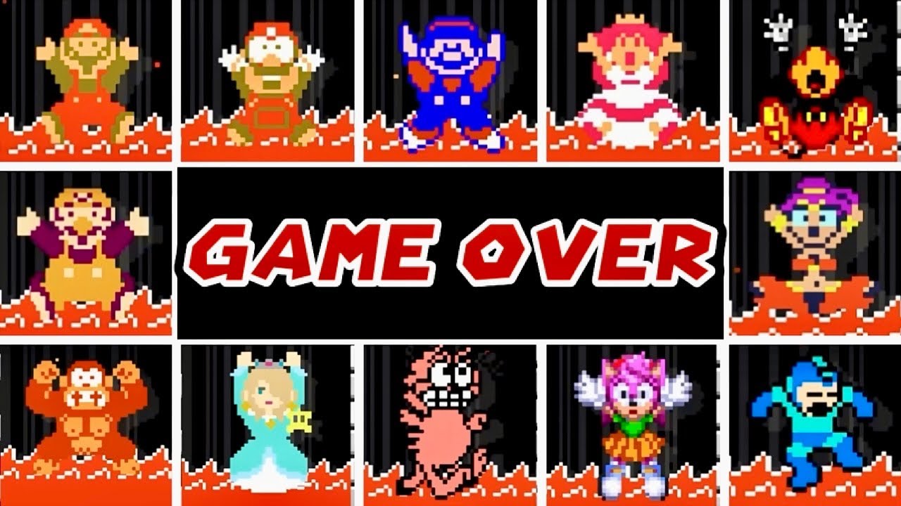 Lots Characters Falling in LAVA - Super Mario Bros. Remastered  - 4K