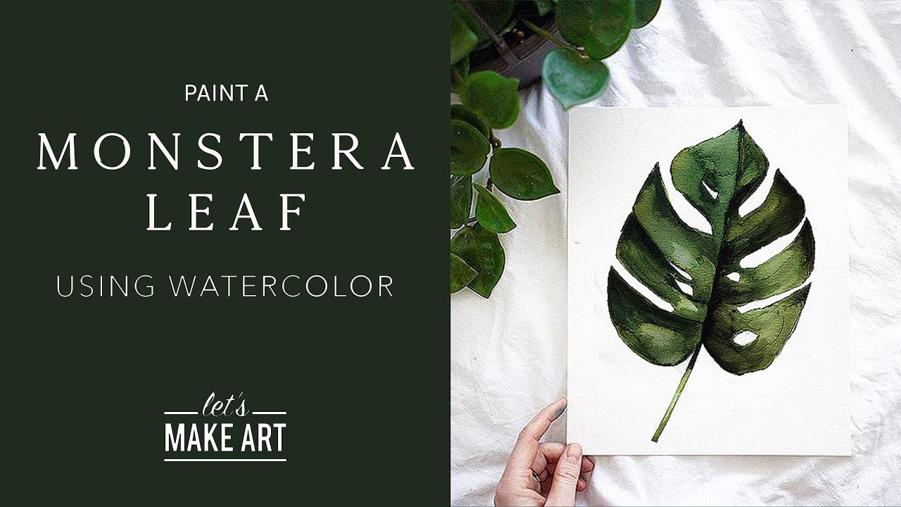 LIVE Watercolor: Monstera Leaf!