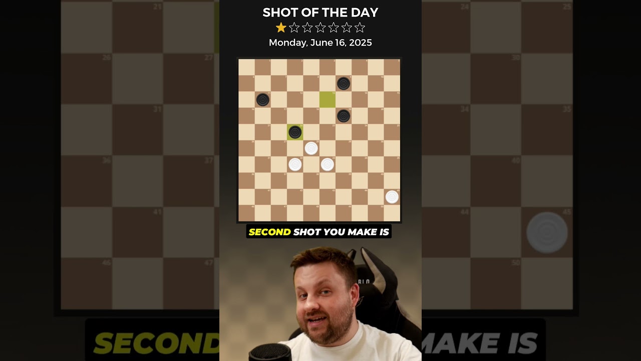 Shot of the Day – June 16, 2025 ➡️ Learn How to Play Checkers at www.worldofcheckers.com
