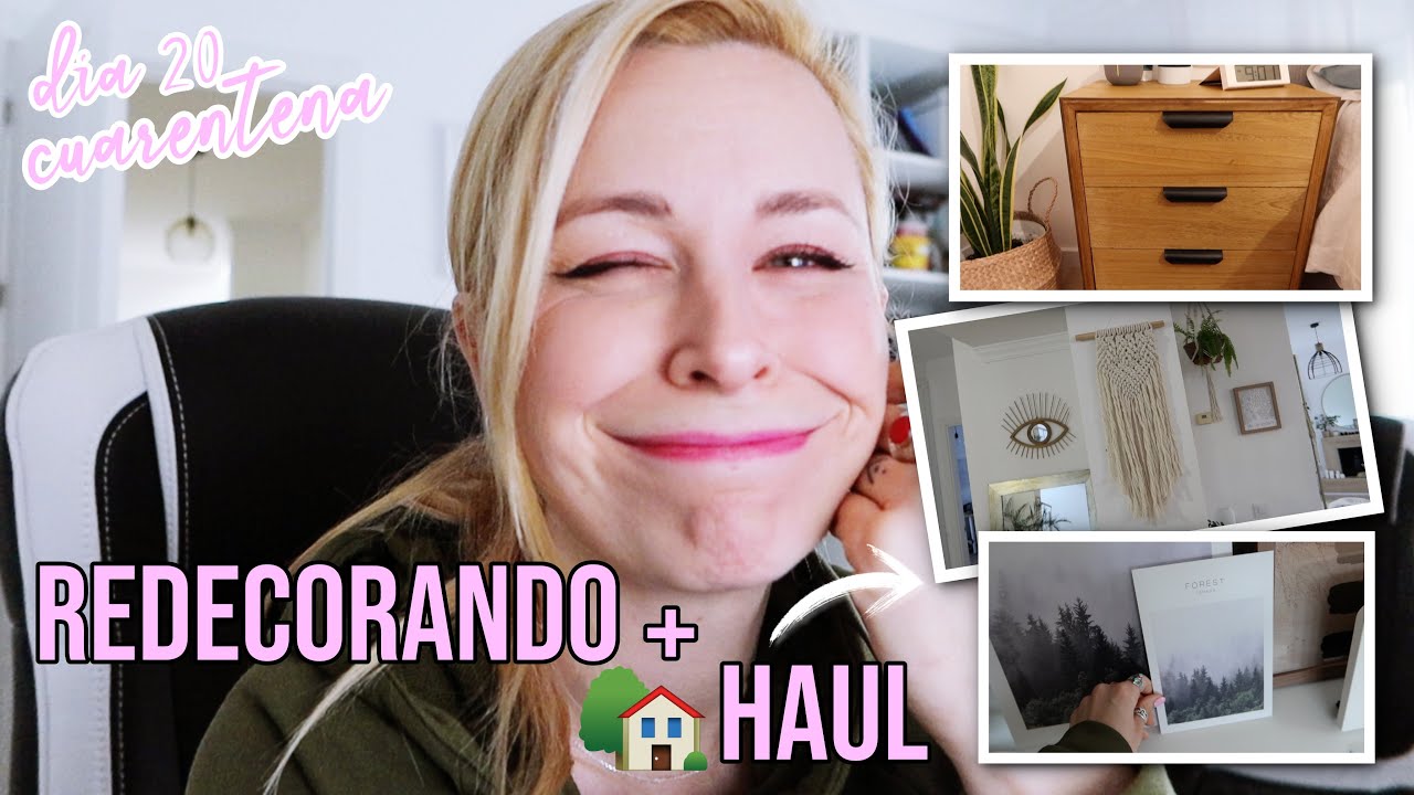 UN DÍA CONMIGO EN CUARENTENA 🏡DÍA 20: REDECORANDO SALÓN Y HABITACIÓN + HAUL COSAS PARA LA CASA