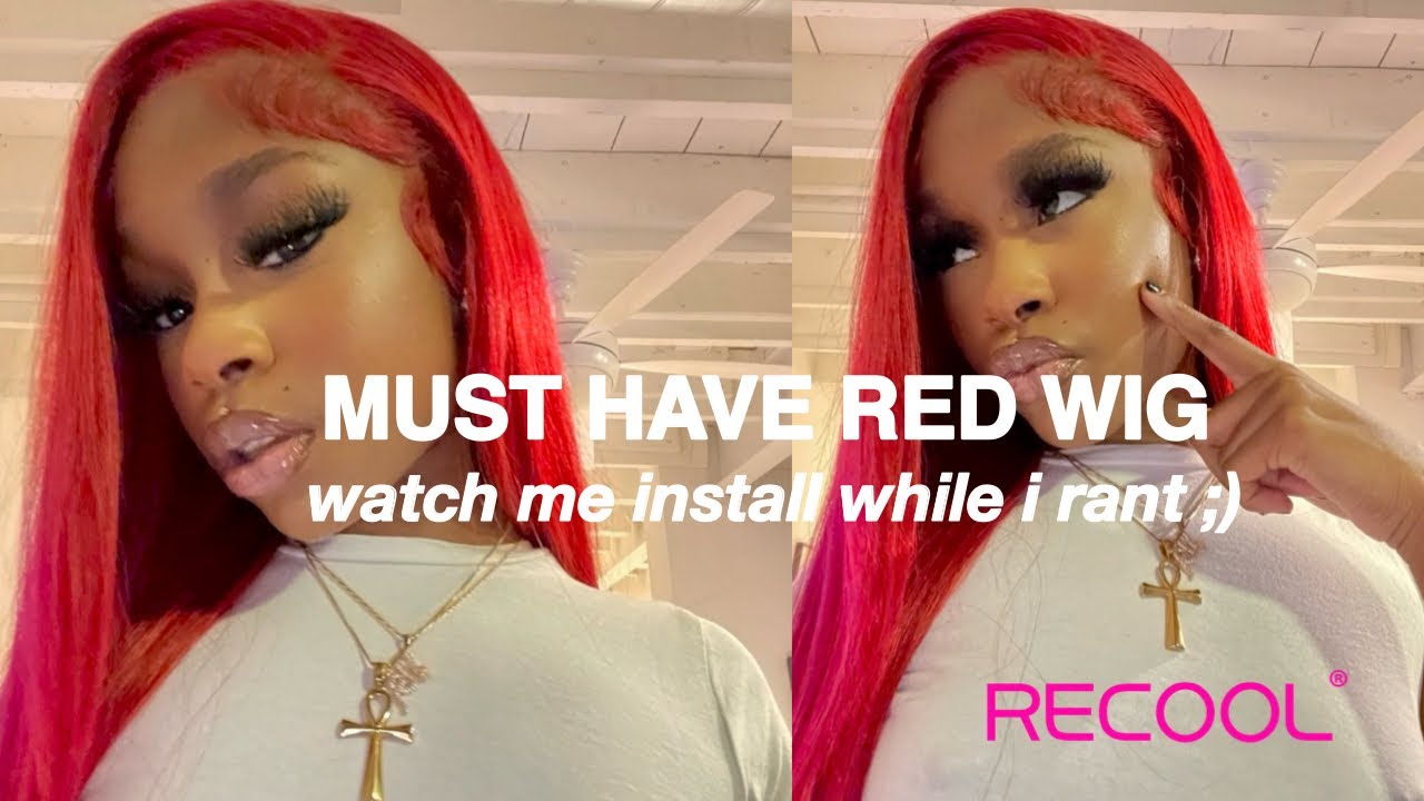 MUST HAVE RED WIG OMG 😍 | WATCH ME INSTALL WHILE I RANT! | Recool hair