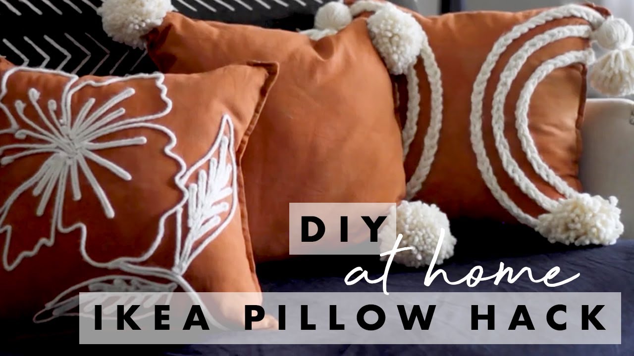 DIY THROW PILLOW UPGRADE | STUCK AT HOME W/ JUSTINE