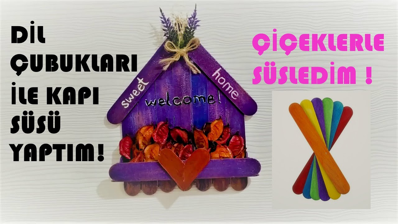 DİL ÇUBUKLARINDAN KAPI SÜSÜ YAPIMI