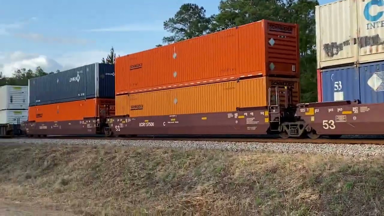 Southbound CSX Stack Train through Folkston, GA (2/21/2022).