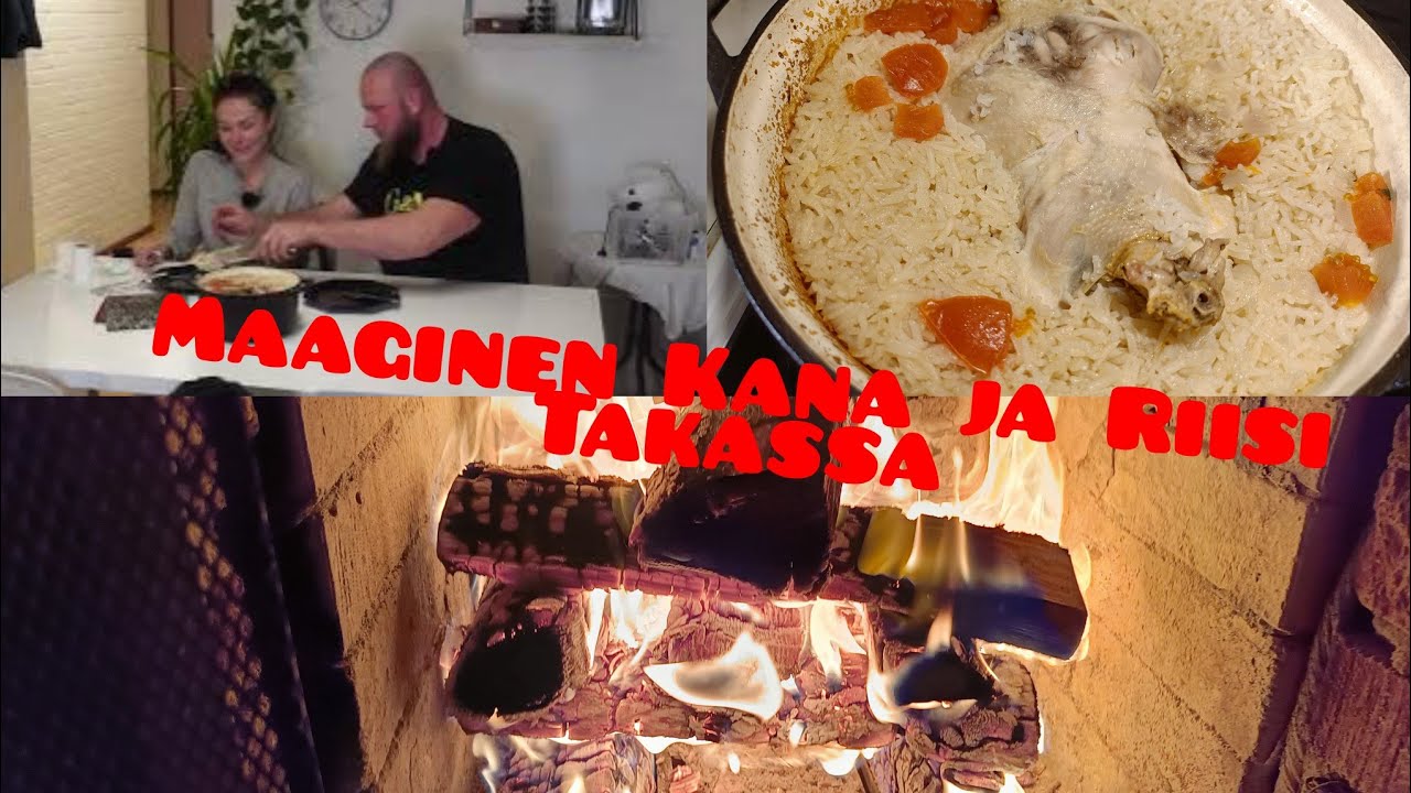Gunun Herkullinen Takassa Valmistettu Täytetty Broileri ja Aromikas Riisi Valurautakattilassa.