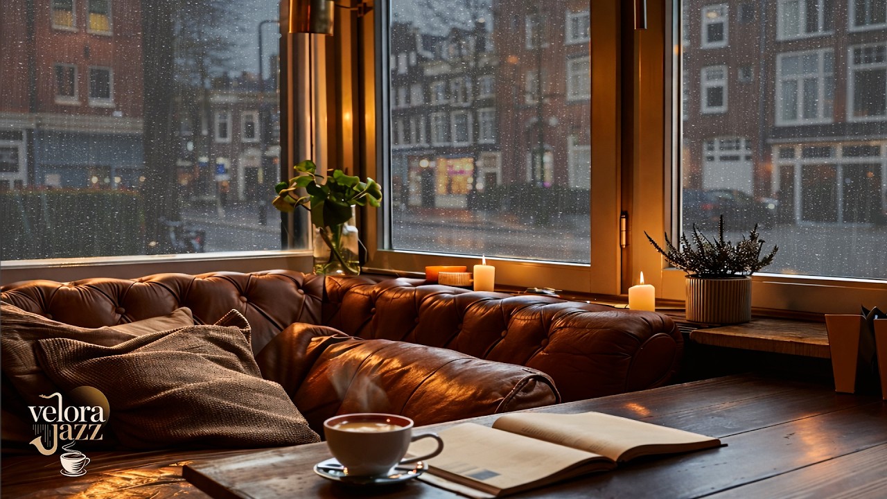 Smooth Jazz Music for a Cozy Night In | Soft Rain Ambience | Velora Jazz