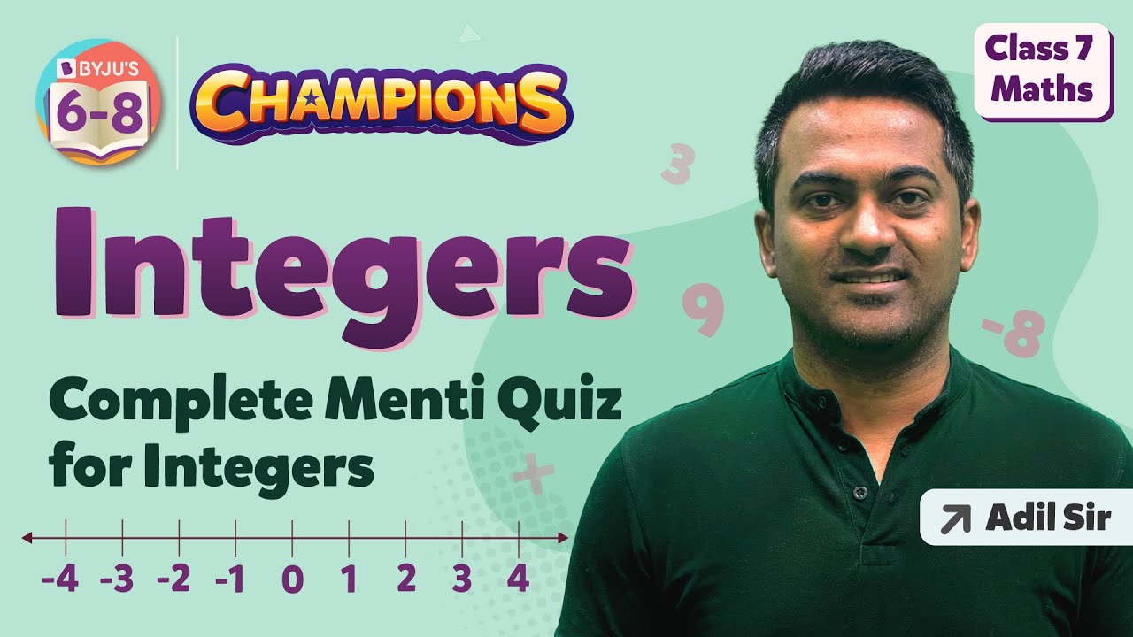 Integers | Quiz On Integers | Class 7 Maths Chapter 1 | BYJU'S Class 7