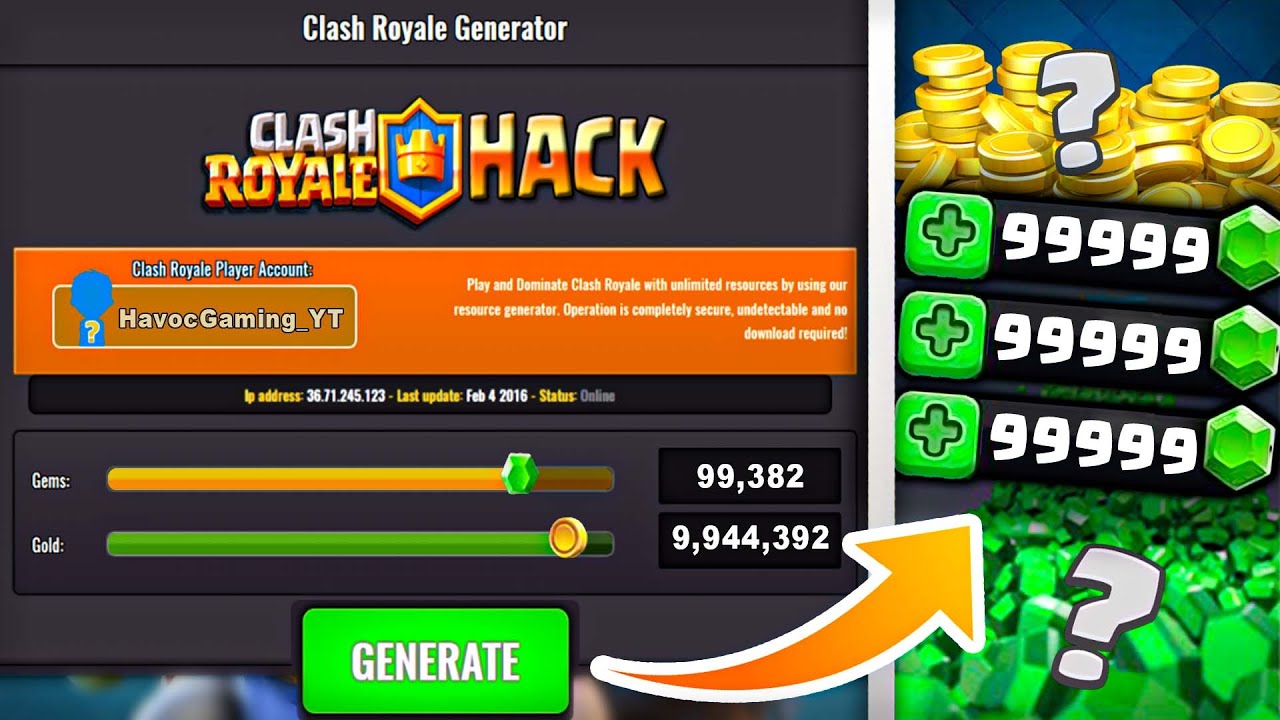 Я попробовал «Генератор драгоценных камней» из Clash Royale, так что вам не придется