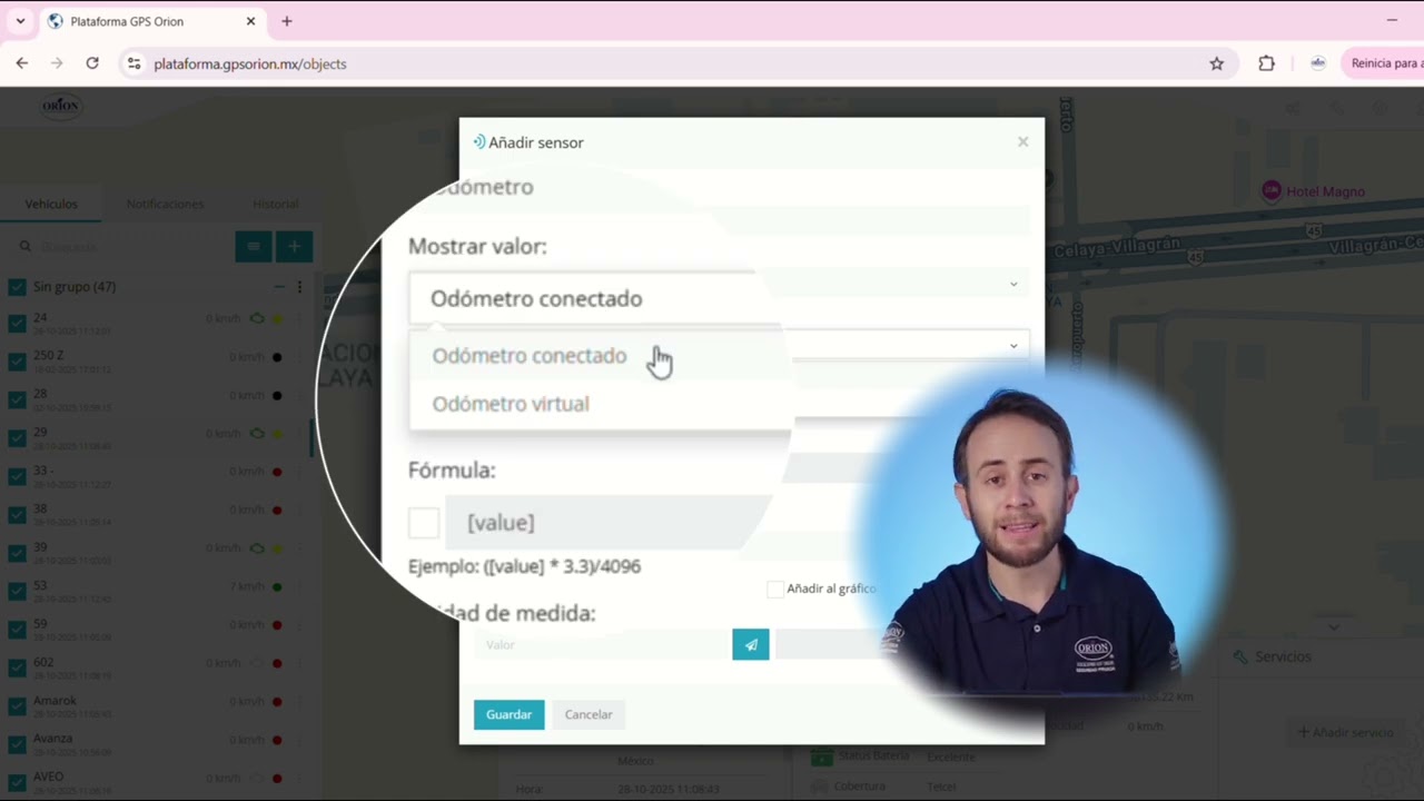 ¿Cómo puedo agregar nuevos sensores? Plataforma de rastreo GPS ORION