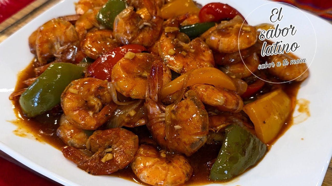 🔴¡Camarones Salteados al Estilo Chino! Receta Facil y Rica!🌶