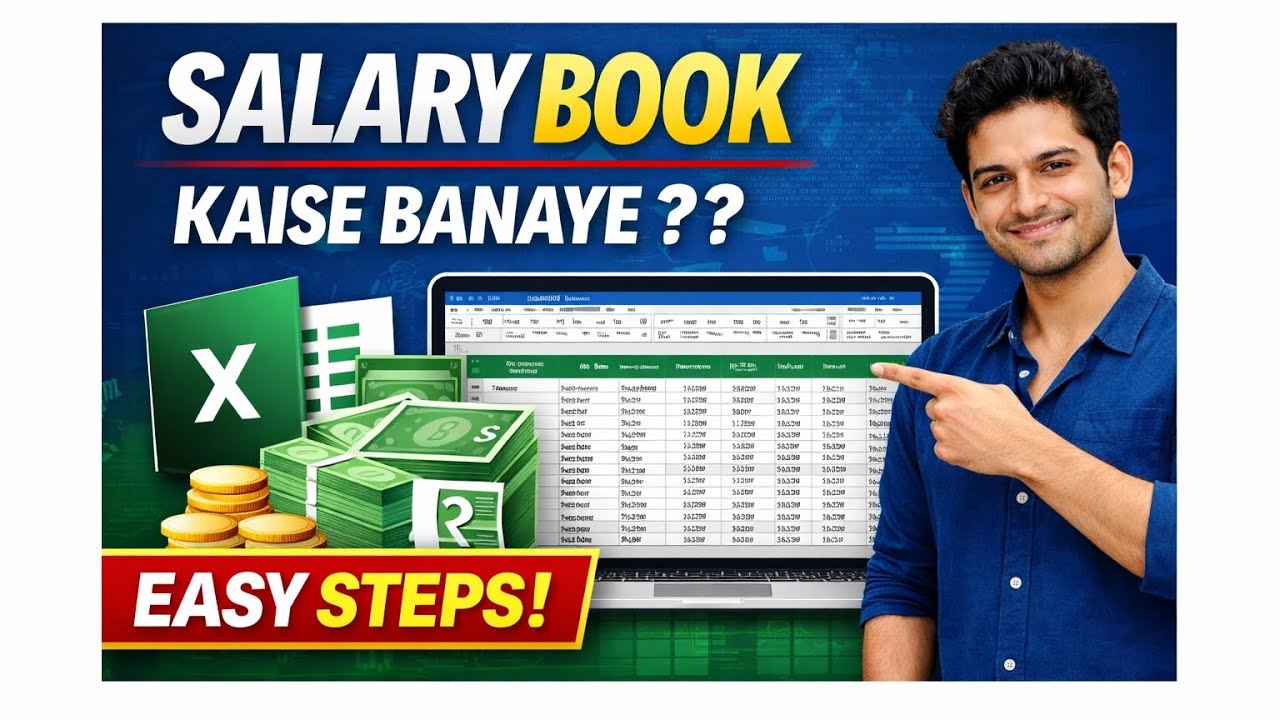 Salary Book Sheet in Excel | How to Maintain Salary Records salary book sheet kaise banaye Excal me 