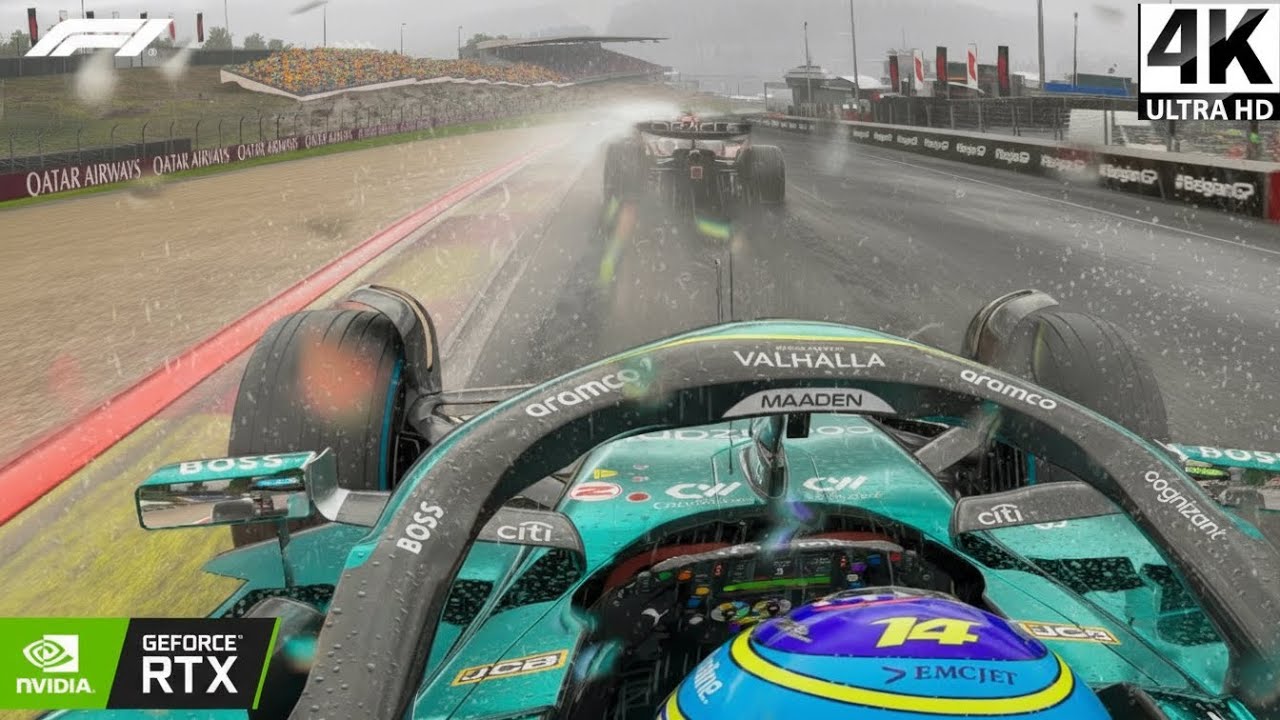 This Feels Like Real F1 Broadcast Footage | Wet Race Battle! Aston Martin AMR25 Onboard | 4K Ultra 