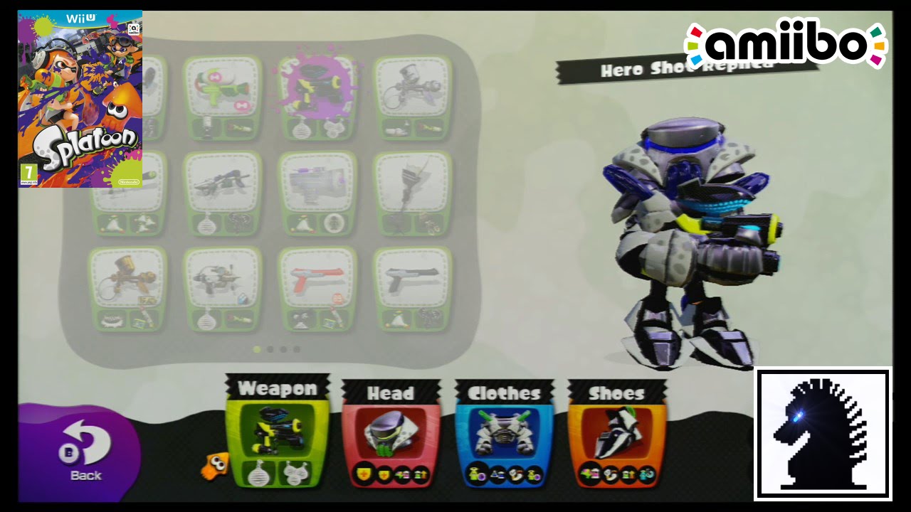 Wii U Amiibo - Splatoon - Power Suit & Hero Replica Weapons