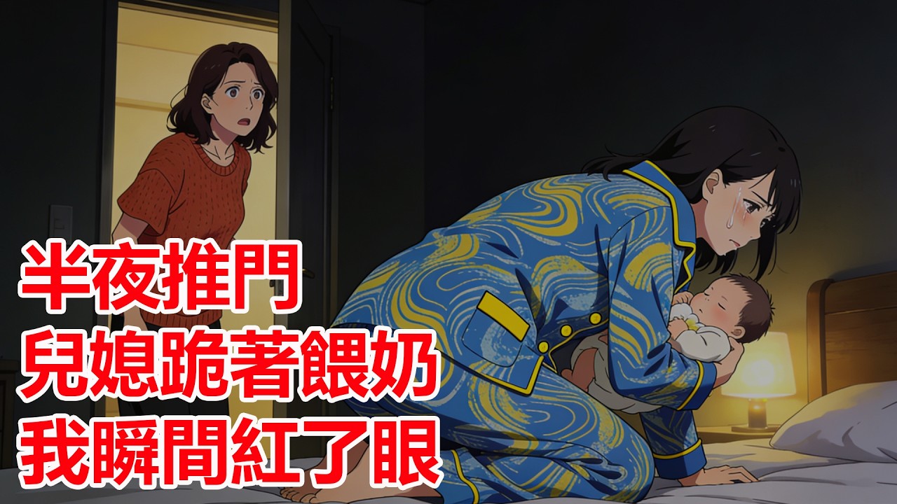 半夜聽見兒媳在房裡哭，我推門一看：她跪著餵奶，身下都是血......