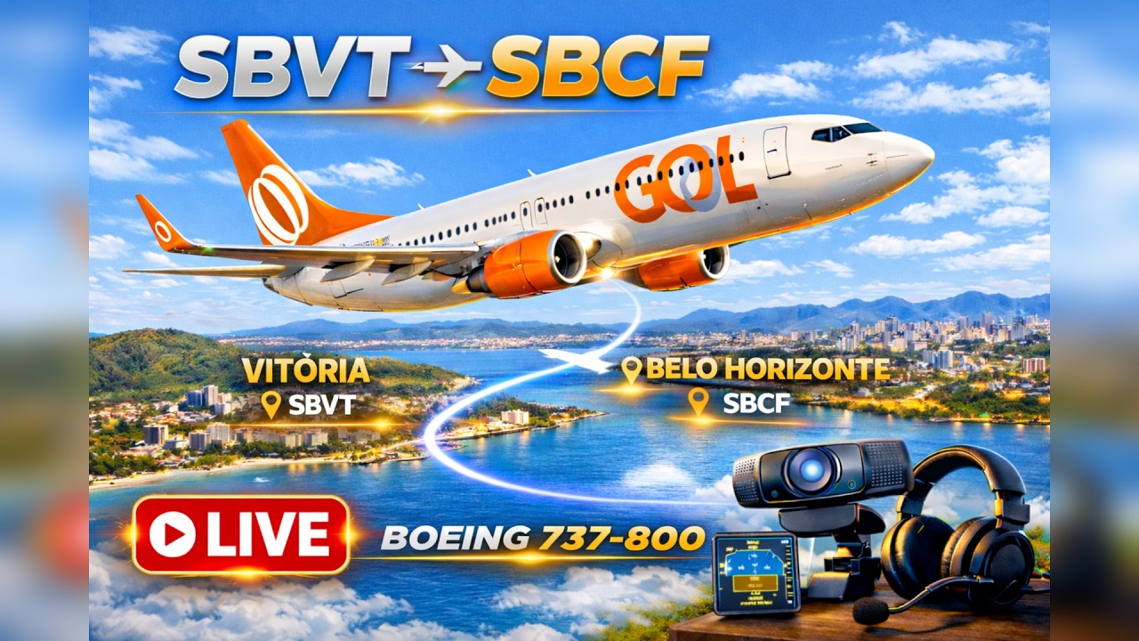 🔴 MSFS | SBVT → SBCF | 737-800 PMDG | Testando Head Tracking com Webcam Nova | PXN-2113 PRO 🔴