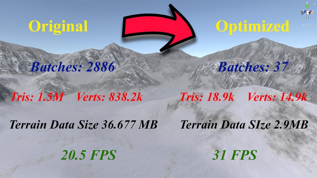 Unity Terrain Optimization for mobile - Reduce Draw Calls and Terrain Data Size - Unity Optimization