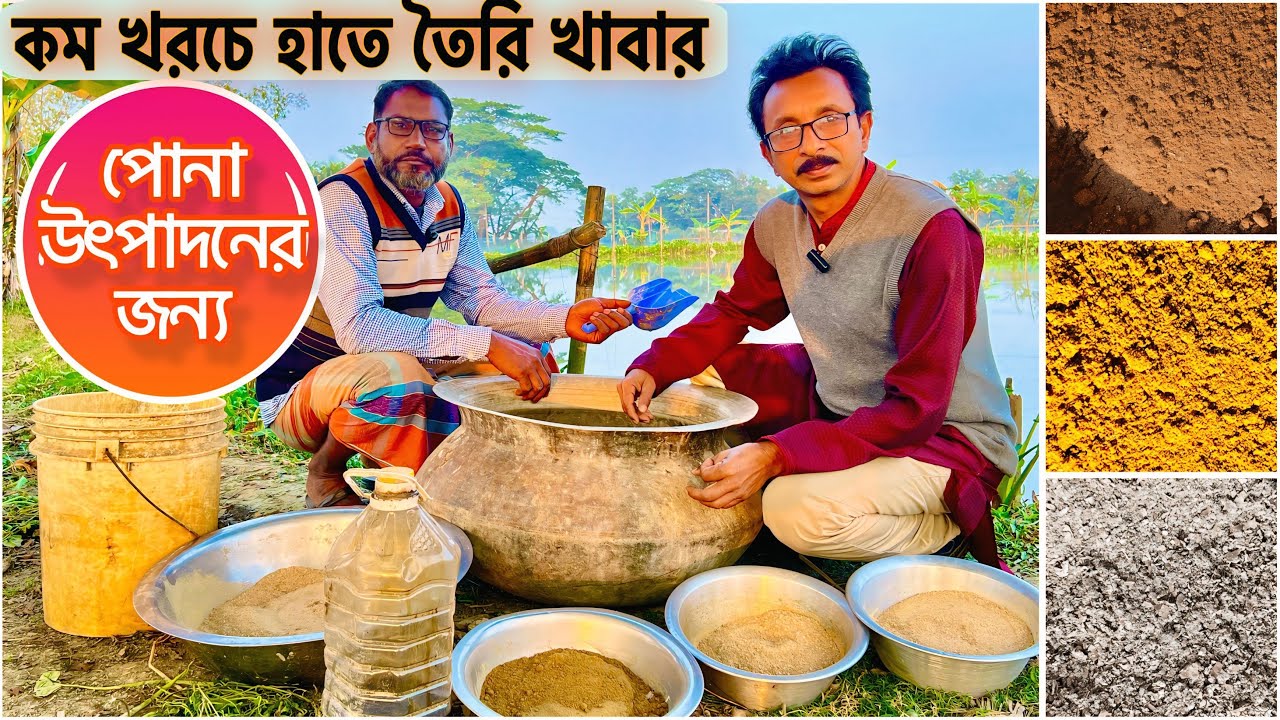 কম খরচে হাতে তৈরী খাবার দিয়ে পোনা উৎপাদন...  ll catfish bd