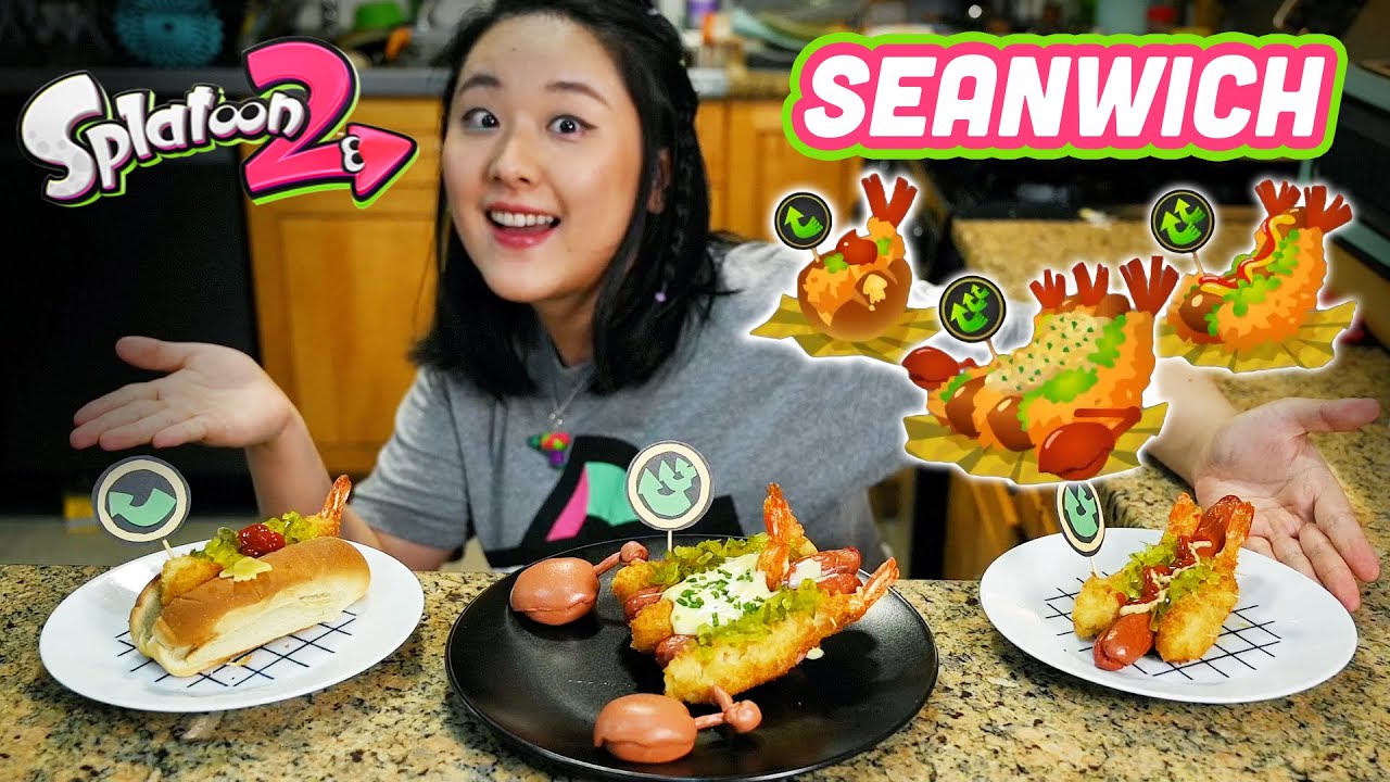 [SPLATOON 2] IRL SEANWICH - stay off the hook, or you'll be cooked :D (food in game GO REAL)