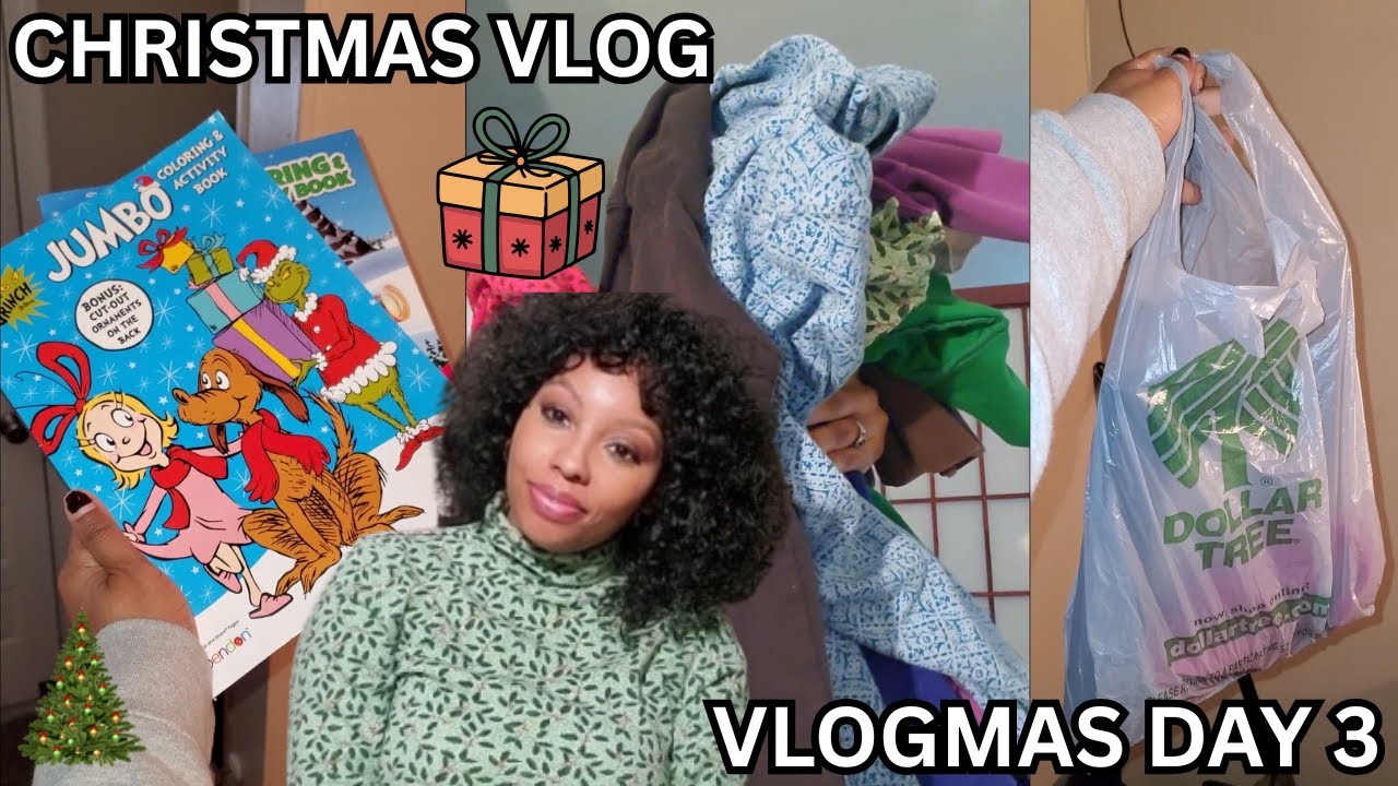 Christmas Vlog | Thrift Haul, Dollar Tree Haul, Secret Santa | Vlogmas Day 3