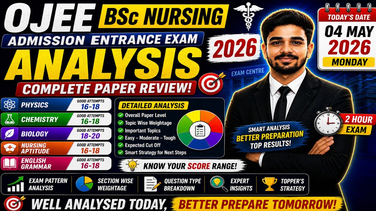 Today Exam analysis | OJEE bsc nursing admission entrance exam 2026 | OJEE 2026
