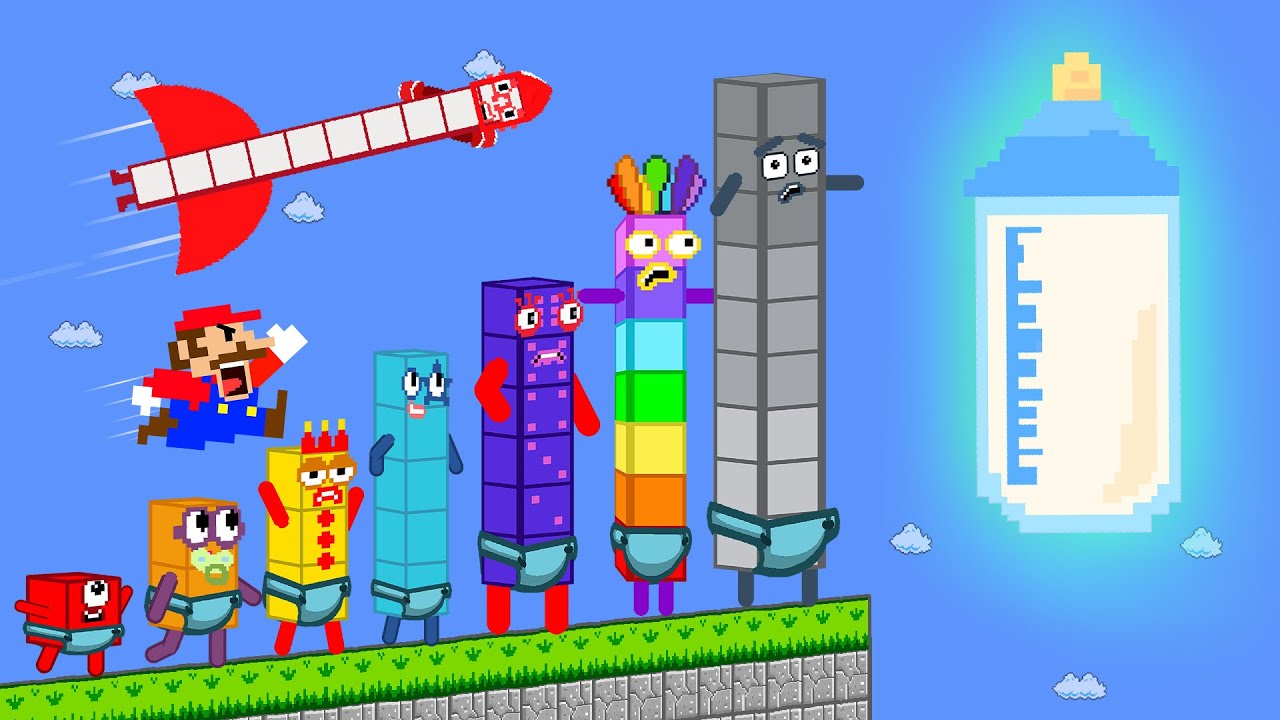 Mario vs Number Babies Phase 1 in Maze Level Up | Game Animation