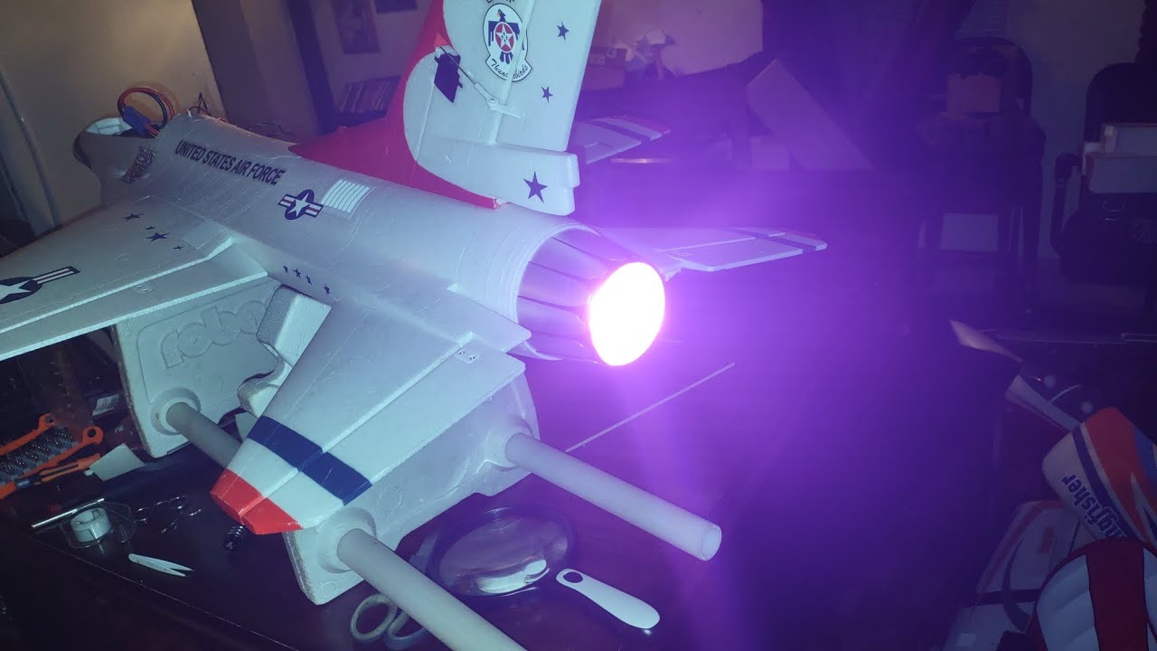 Installing KM RC Models Afterburner on Eflite F-16 Thunderbird 70mm Edf Jet. Thanks for watching.