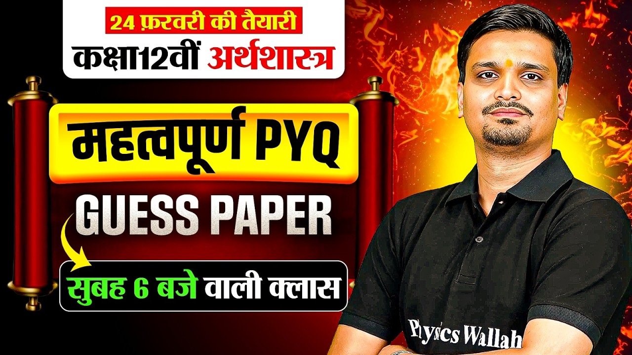 UP Board Class 12 Economics Most Important MCQ's | Class 12 Economics Important PYQ's | Guess Paper