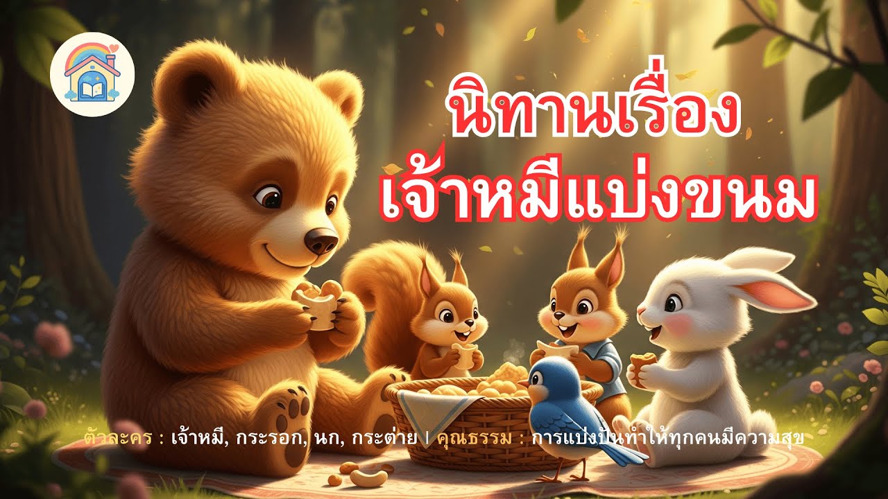 นิทานเรื่อง เจ้าหมีแบ่งขนม # บ้านนิทานสายรุ้ง