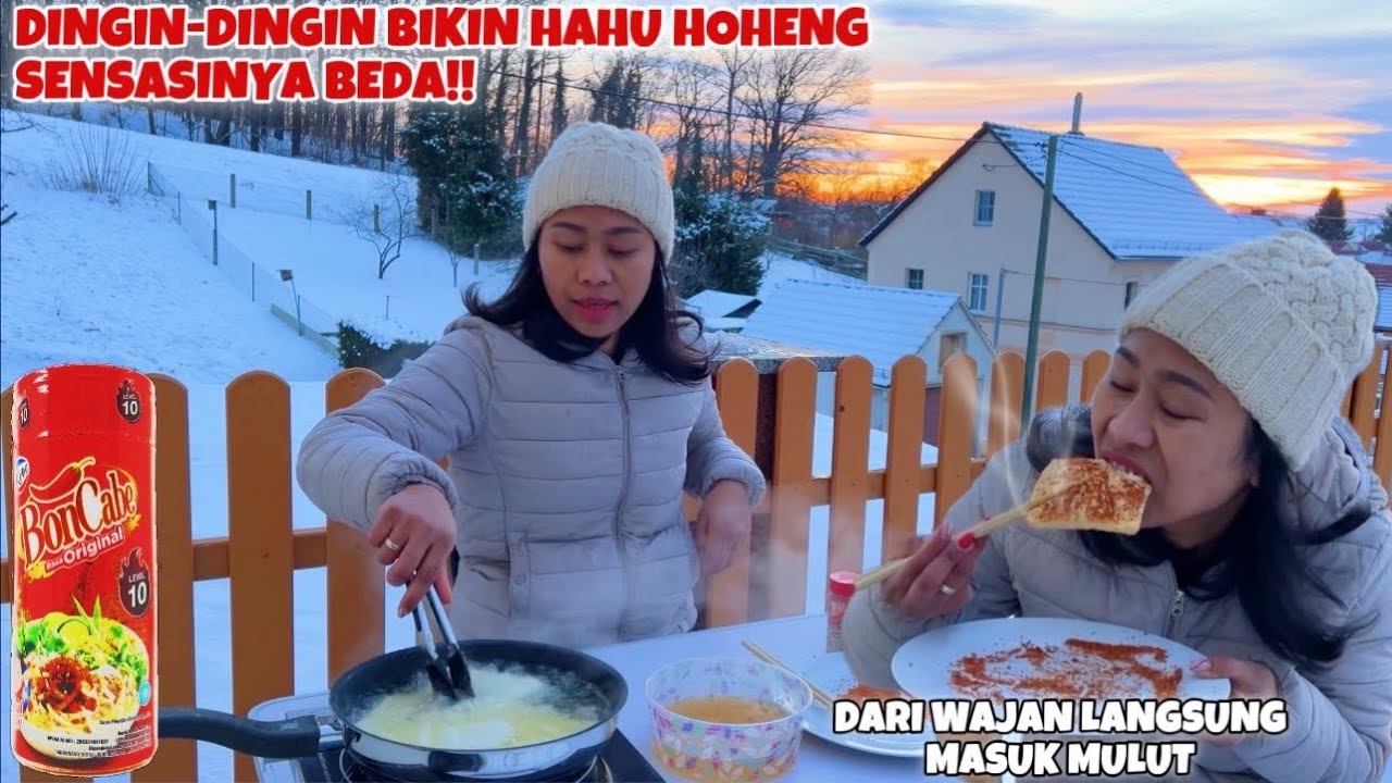 AKHIRNYA BIKIN HAHU HOHENG DI BALKON PENUH SALJU