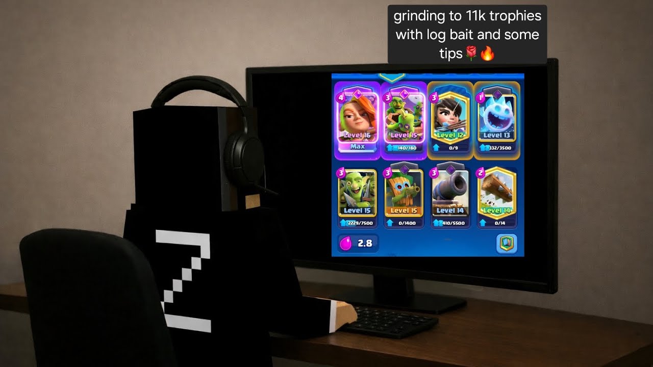 grinding to 11k trophies with log bait and some tips🌹🔥