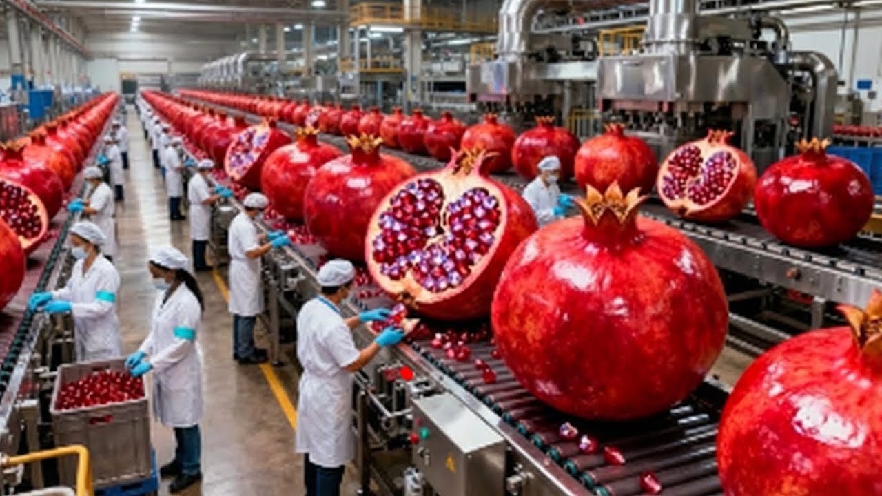Inside a Modern Pomegranate Juice Factory: Full Process from Fresh Pomegranates to Premium Juice