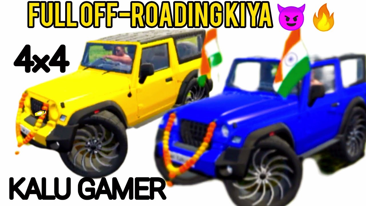 MODIFIED MAHINDRA THAR 😈 YELLOW 💛 THAR AND BLUE 💙 THAR 😈 FULL OFF-ROADING KIYA 😈🔥 INDIAN FLAG 🇮🇳 