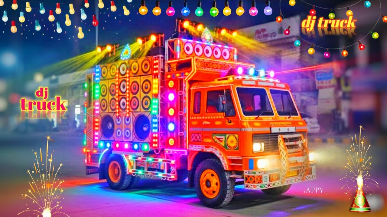 Mini Dj Truck Loading at-home by Cardboard Making Dj Truck Ganesh Puja | Mini Dj Truck Trolley Light