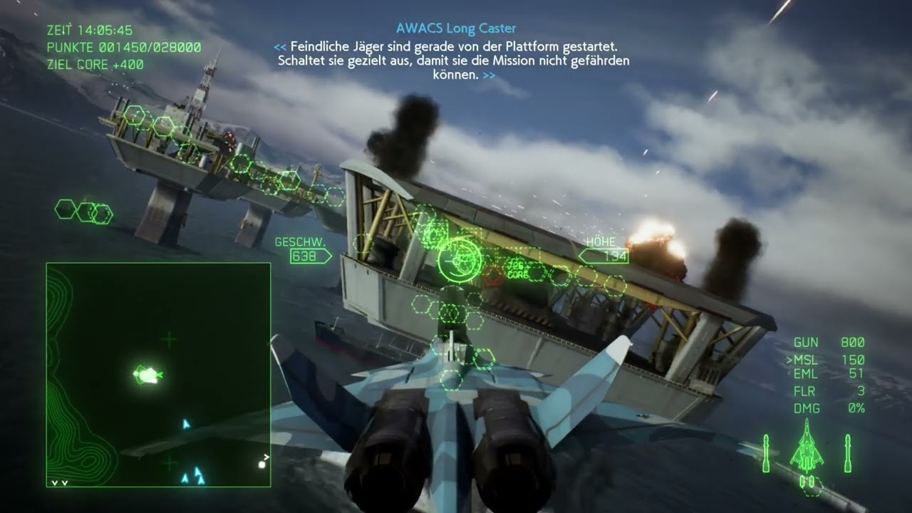 ACE COMBAT&trade; 7 Fleet Destruction, All 7 structural supports in 1 approach with the CFA44 Nosferatu