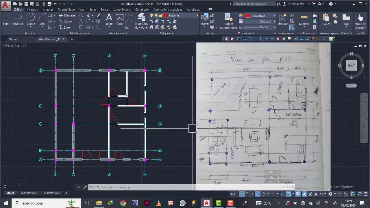 Dessiner un Plan avec Autocad 1.6 Dessin des Portes