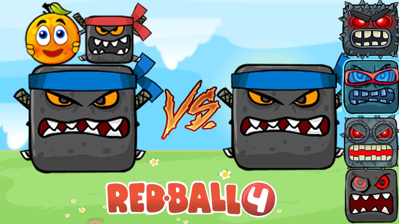 Red Ball 4 - Orange Ball, Ninja Box, Boss 2 Vs All Boss in Red Ball 4
