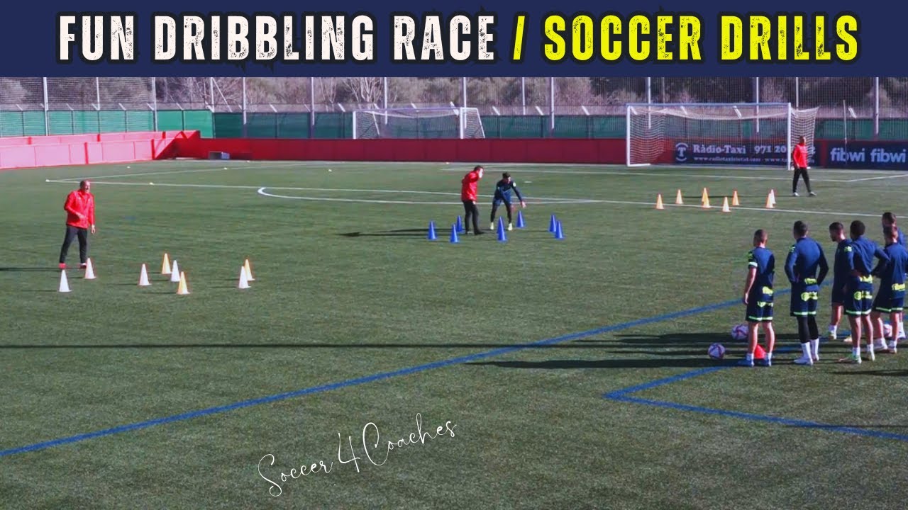 Fun Dribbling Race  | Soccer Drills | Football Exercises  📢Fun Warm Up Drills For Soccer