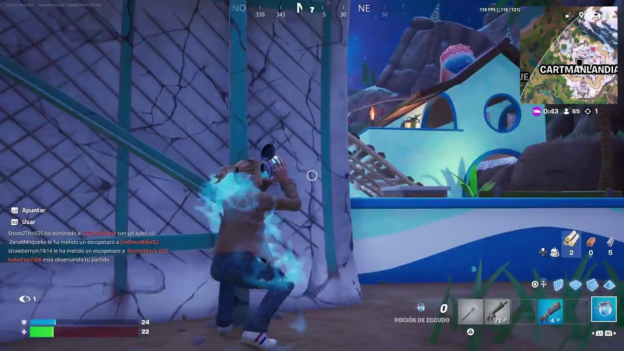 Jugando Fortnite