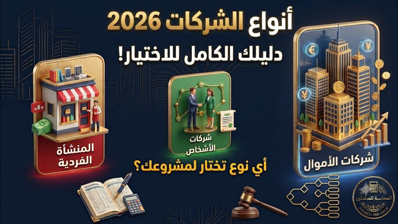 أنواع الشركات في مصر 2026  من الشخص الواحد للمساهمة دليلك الشامل