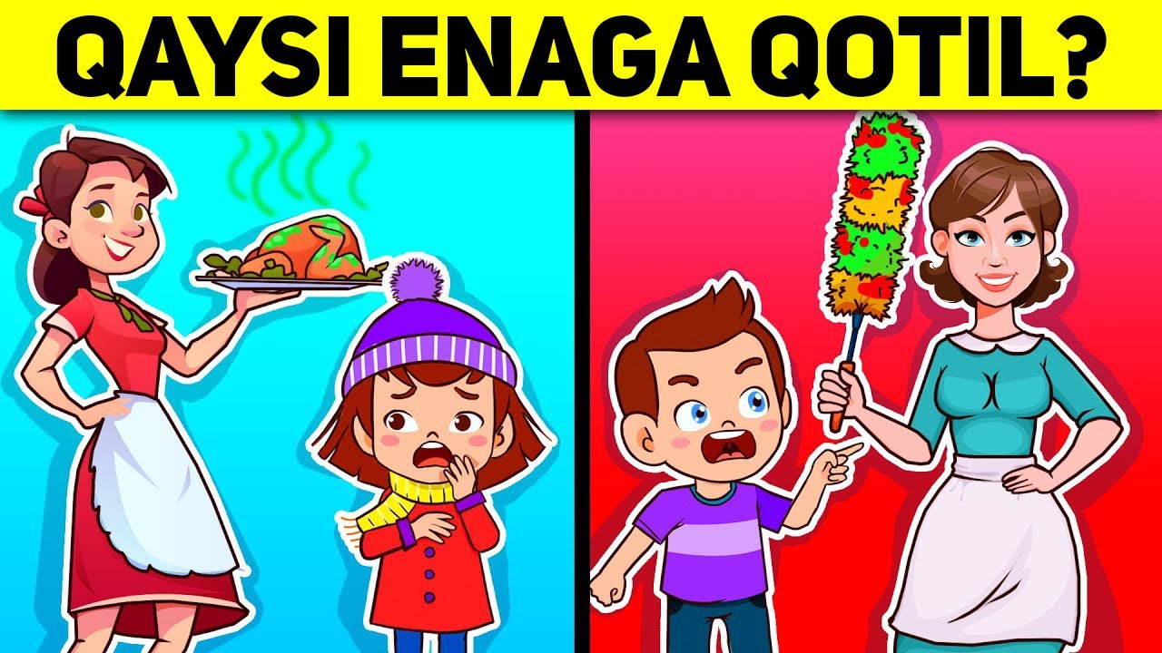 QAYSI ENAGA QOTIL? YANGI MANTIQIY SAVOLLAR TO'PLAMI / ҚAЙСИ ЕНAГA ҚОТИЛ? ЯНГИ МAНТИҚИЙ СAВОЛЛAР