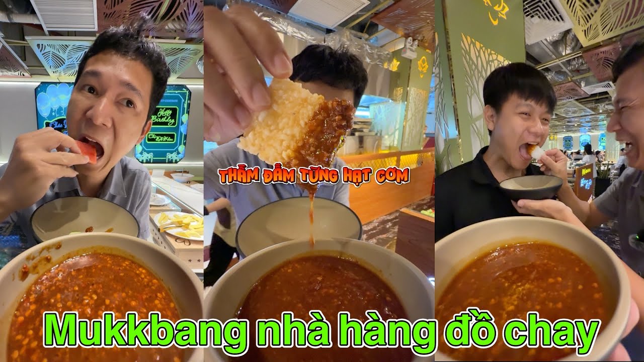 Mukkbang Buffet đồ chay với chấm Cay Tê Dại - Muối Sốt Chấm Caytedai