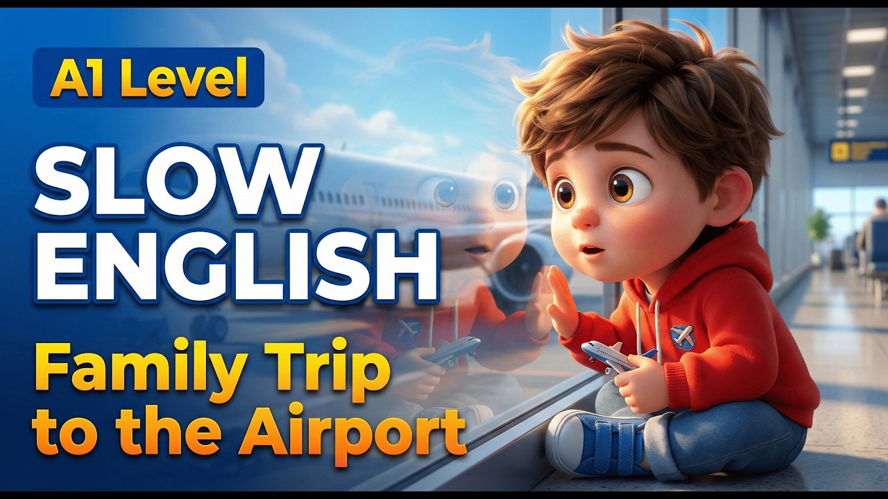 Our First Airplane Trip! | Slow English Story for Beginners (A1 Level)