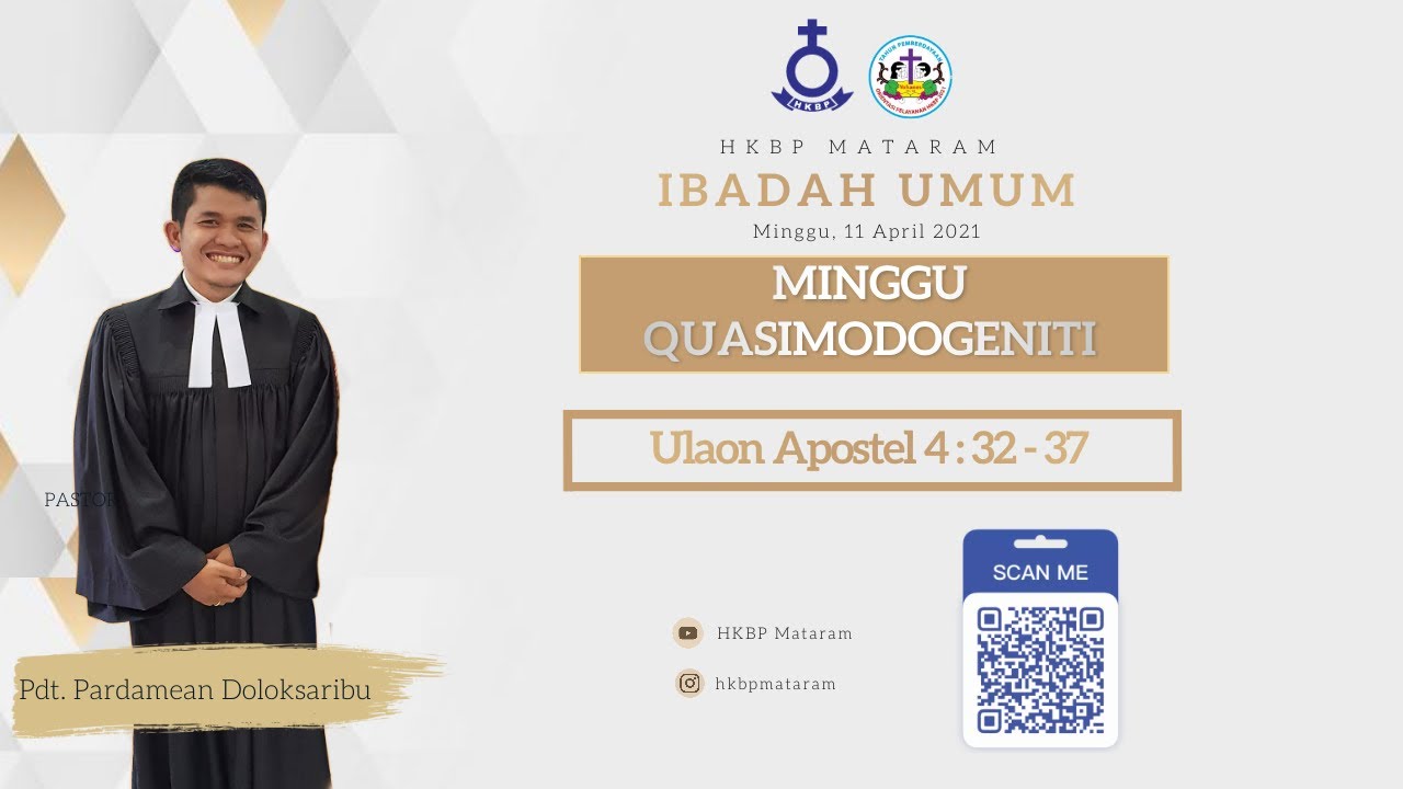 HKBP MATARAM - LIVE STREAMING IBADAH UMUM 11 APRIL 2021