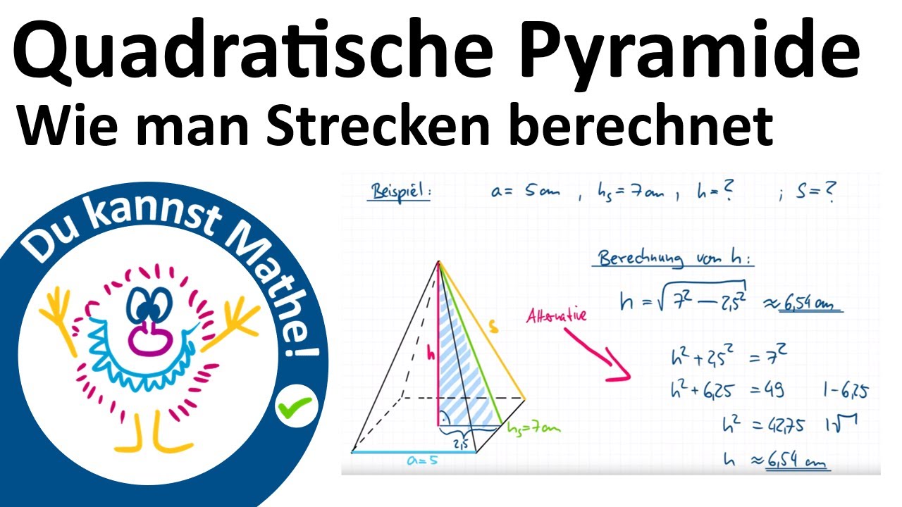 Quadratische Pyramide   Streckenberechnung